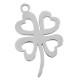 Stainless Steel 304 Charm Four Leaf Clover 13x19.4mm