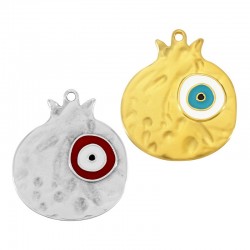 Zamak Pendant Pomegranate with Evil Eye & Enamel 36x42mm