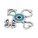 Metal Zamak Pendant Cross Symbols Evil Eye w/ Enamel 41x45mm