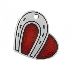 Μεταλλικό Ζάμακ Μοτίφ Καρδιά Πέταλο Σμάλτο 25x30mm (Ø2.3mm)