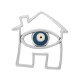 Zamak Lucky Pendant House w/ Evil Eye & Enamel 59x61mm