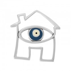 Zamak Pendant House with Evil Eye & Enamel 59x61mm