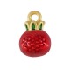 Brass Charm Pomegranate w/ Enamel 9x13mm