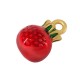 Brass Charm Pomegranate w/ Enamel 9x13mm