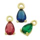 Breloque en Laiton et Zircon en Forme de Larme 9 x 4 mm