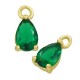 Breloque en Laiton et Zircon en Forme de Larme 9 x 4 mm