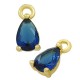 Zircon Brass Charm Teardrop 9x4mm