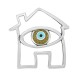 Μεταλλικό Ζάμακ Χυτό Μοτίφ Σπίτι Μάτι Γούρι & Σμάλτο 59x61mm