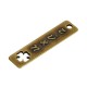 Colgante Rectangular Τύχη de Zamak con Trébol de Cuatro Hojas 12X45 mm