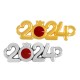 Zamak Connector “2024” w/ Pomegranate & Enamel 23x8mm