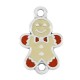 Zamak Connector Gingerbread Boy w/ Enamel 12x14mm