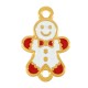 Zamak Connector Gingerbread Boy w/ Enamel 12x14mm
