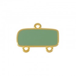 Zamak Charm Rectangular with 3 Hoops & Enamel 24x10mm