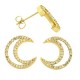 Brass Earring Moon with Zircon & Enamel 14mm