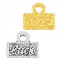 Zamak Charm Tag "Τύχη - Luck" 10x5mm