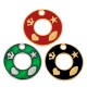 Enameled Zamak Lucky Pendant Round with Symbols 40mm