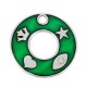 Enameled Zamak Lucky Pendant Round with Symbols 40mm