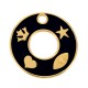 Enameled Zamak Lucky Pendant Round with Symbols 40mm