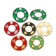 Enameled Zamak Lucky Pendant Round with Symbols 40mm