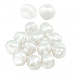 Pearl ABS Bead Oval Irregular 10x8mm (Ø1mm)