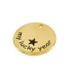 Brass Charm Round “my lucky year” w/ Star 20mm