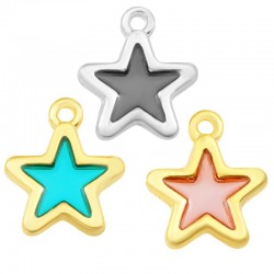 Zamak Charm Star w/ Enamel 14mm