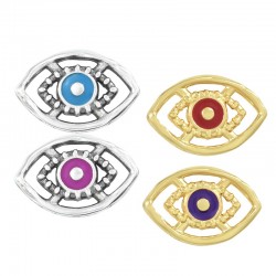 Zamak Connector Evil Eye w/ Enamel 20x13mm