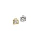 Charm in Ottone Quadrato con Zirconi 4mm