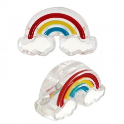 Acrylic Slider Rainbow w/ Clouds 25x16mm (Ø3.4mm)