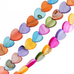 Shell Bead Heart Flat 8mm (Ø~0.6mm) (~49pcs)