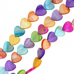 Shell Bead Heart Flat 12mm (Ø~0.6mm) (~34pcs)