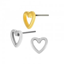 Zamak Earring Heart 8mm