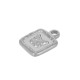Stainless Steel 304 Charm Square w/ Butterfly 12x17mm