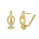 Zircon Brass Earring Hoop Fish 22x10mm