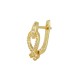 Zircon Brass Earring Hoop Fish 22x10mm