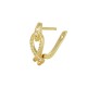 Zircon Brass Earring Hoop Fish 22x10mm