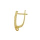 Zircon Brass Earring Hoop Fish 22x10mm