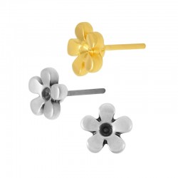 Μεταλλικό Ζάμακ Χυτό Σκουλαρίκι Λουλούδι 6mm