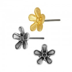 Μεταλλικό Ζάμακ Χυτό Σκουλαρίκι Λουλούδι 9mm