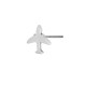 Zamak Earring Airplane 11x9mm