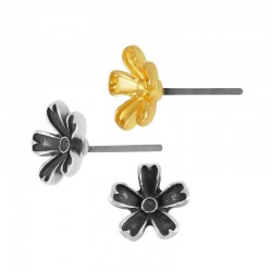 Μεταλλικό Ζάμακ Χυτό Σκουλαρίκι Λουλούδι 8mm