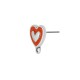 Zamak Earring Heart w/ Enamel (~12mm)