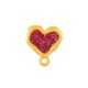 Μεταλλικό Ζάμακ Χυτό Σκουλαρίκι Καρδιά με Σμάλτο (~12mm)