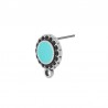 999° Silver Antique Plated/ Howlite Turquoise