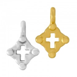 Zamak Charm Rhombus w/ Cross 8mm