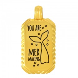 Zamak Charm Tag "YOU ARE MERMAZING" with Mermaid Tail 15x25mm