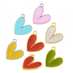 Zamak Charm Heart w/ Enamel 15mm