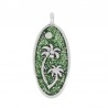 999° Silver Antique Plated/ Glitter Green