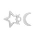 Μεταλλικό Κούμπωμα Αστέρι Φεγγάρι 14mm & 19mm (2τμχ/Σετ)