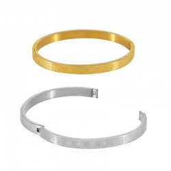 Bracelet avec Fleurs 55x6mm en Acier Inoxydable 304